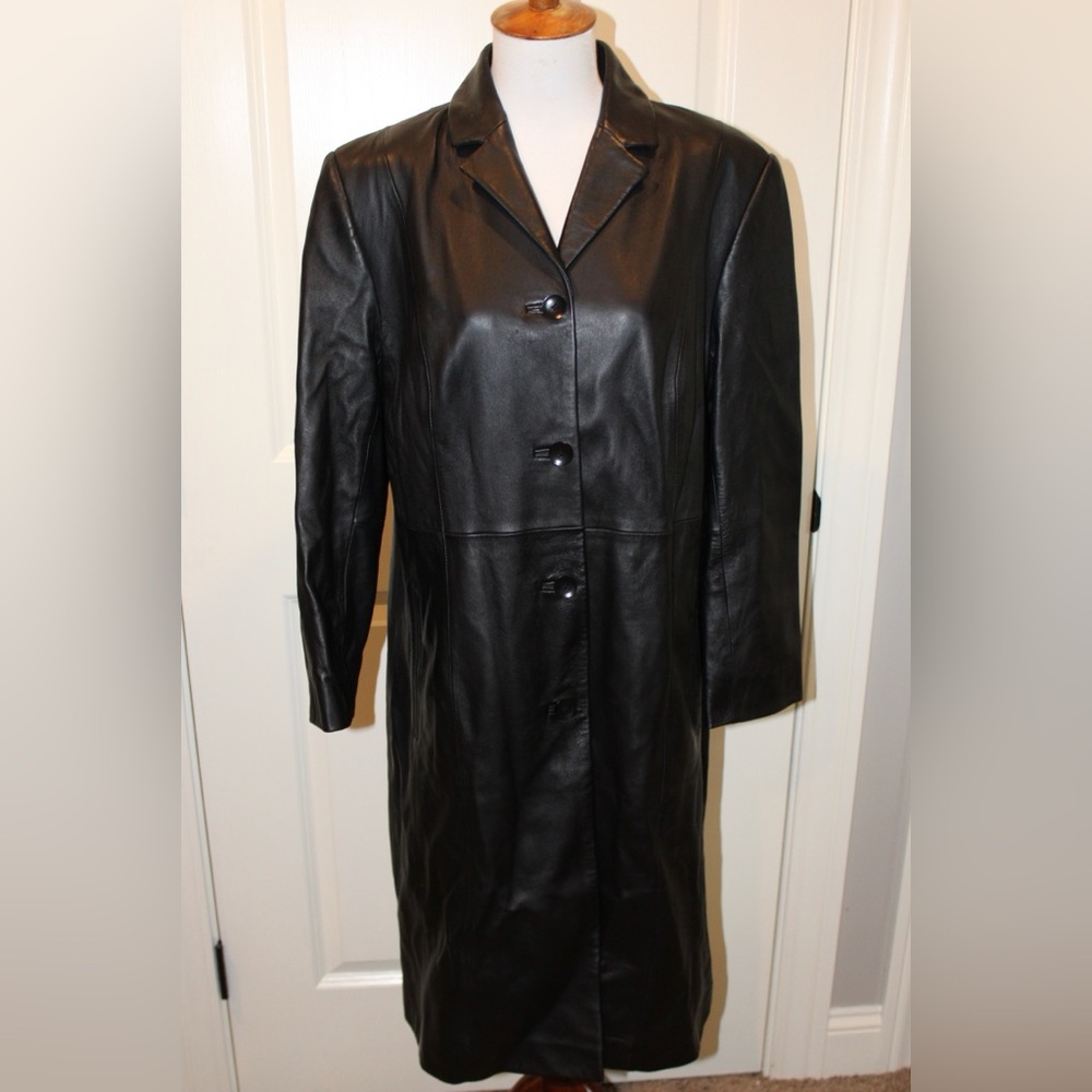 Valerie Stevens Black Leather Jacket petite large vintage